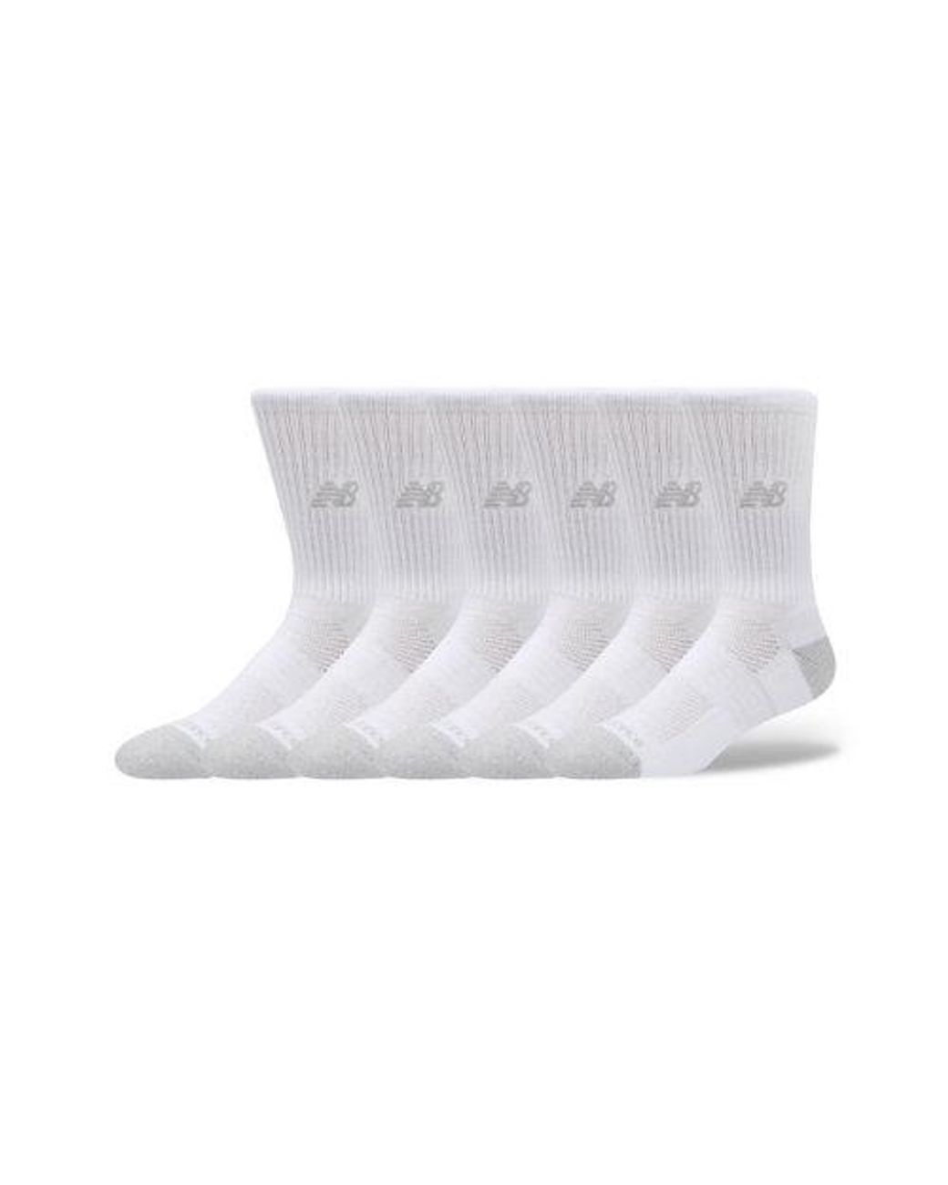 New Balance White Active Crew Socks 6 Pack