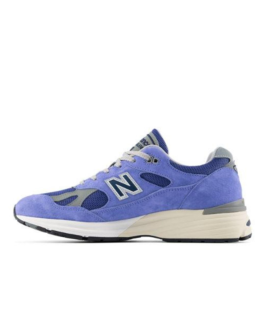 New Balance Blue Sneakers 991V2 Leather And Mesh Trainers