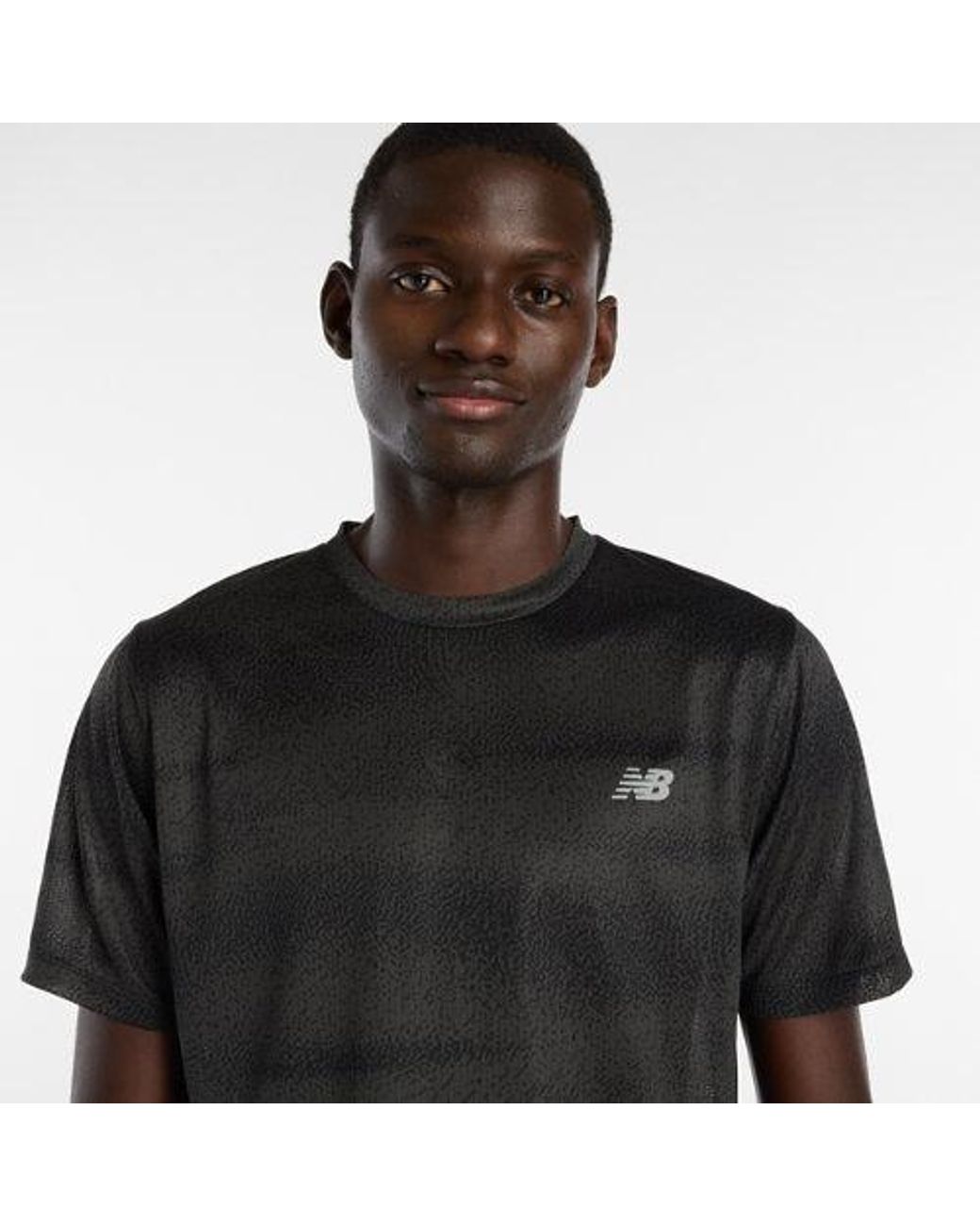 New Balance Black Rc Essential Printed T-Shirt for men
