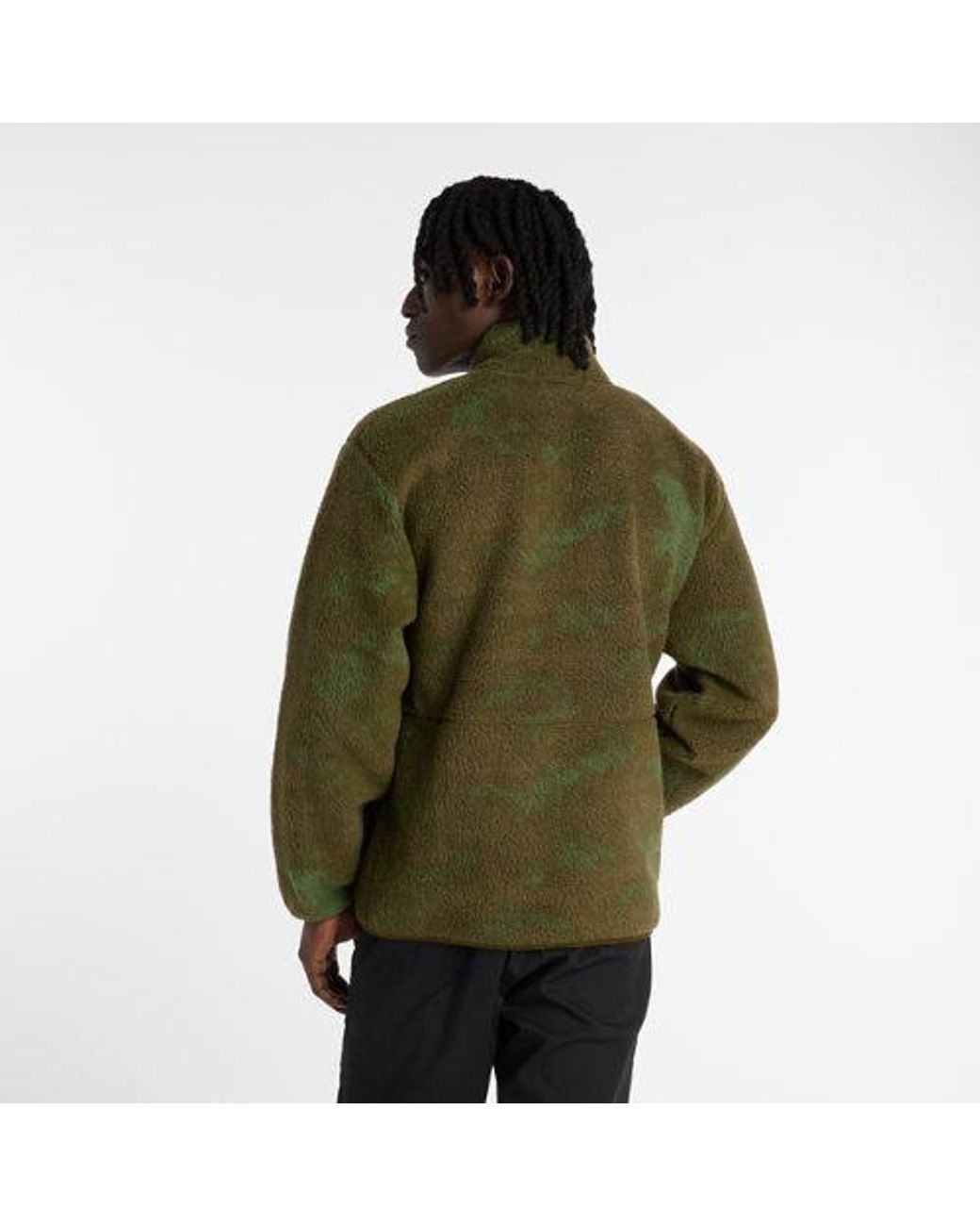 New Balance High Pile Printed Jacket in het Green voor heren