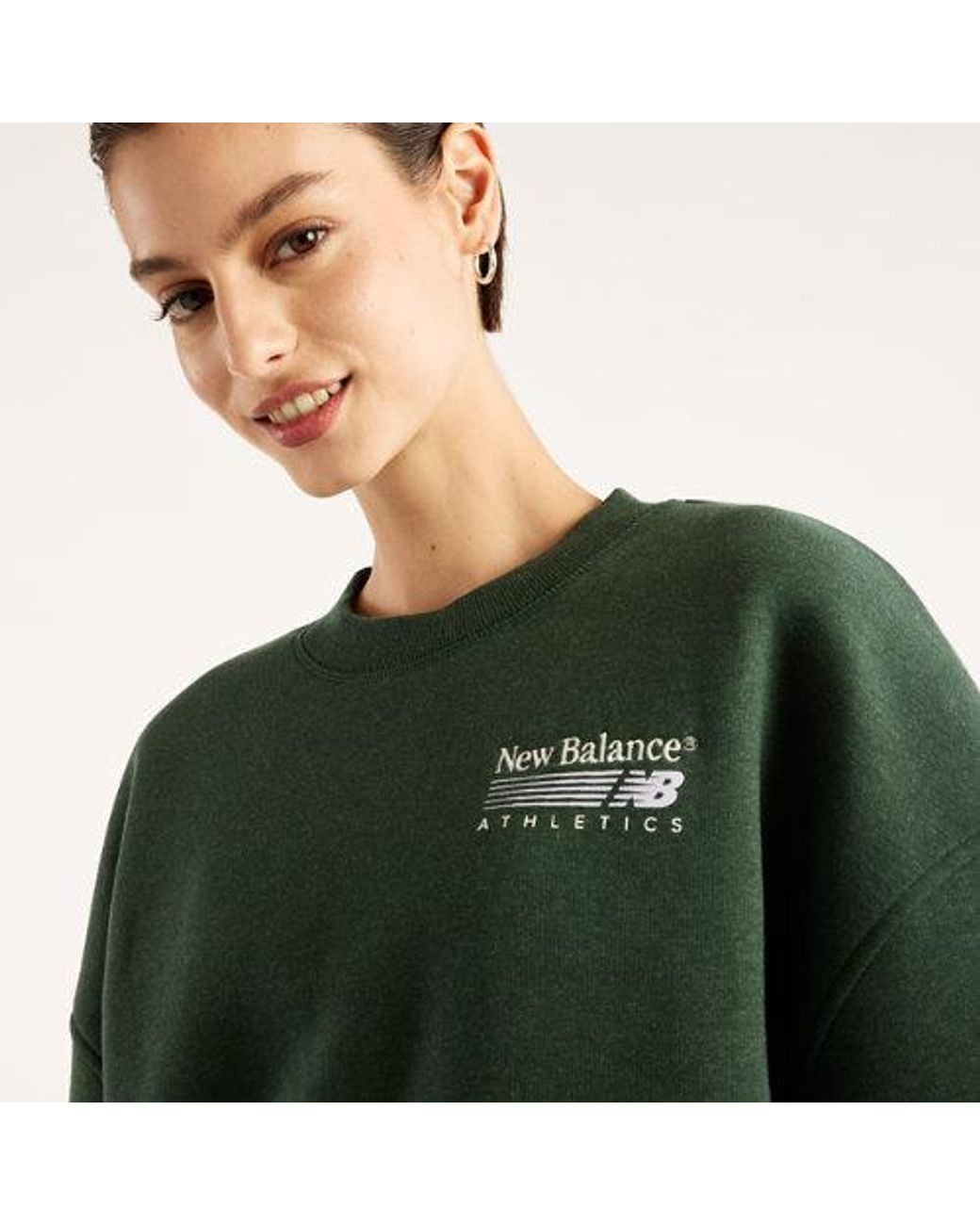 New Balance Green Trackside Fleece Crew