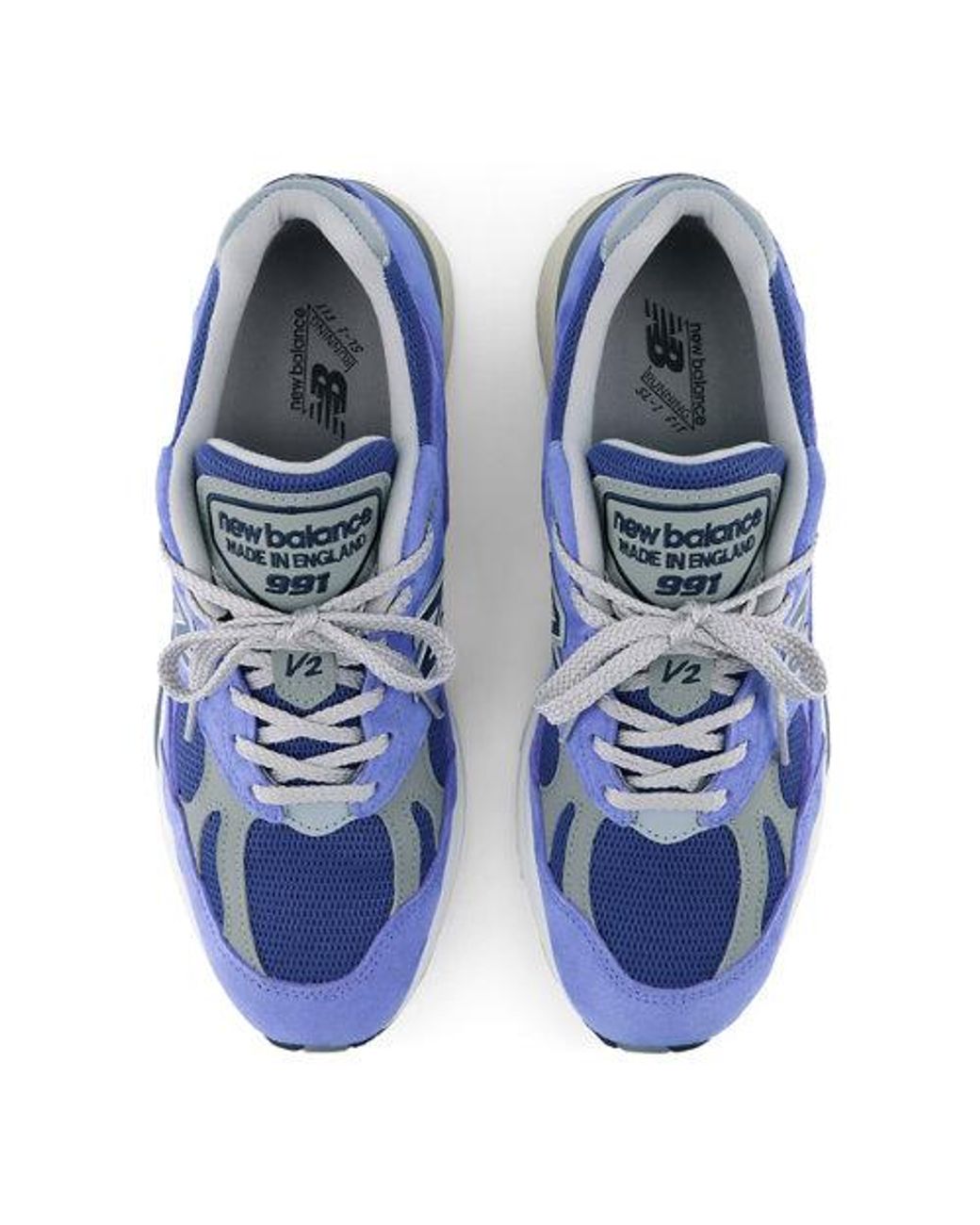 New Balance Blue Sneakers 991V2 Leather And Mesh Trainers