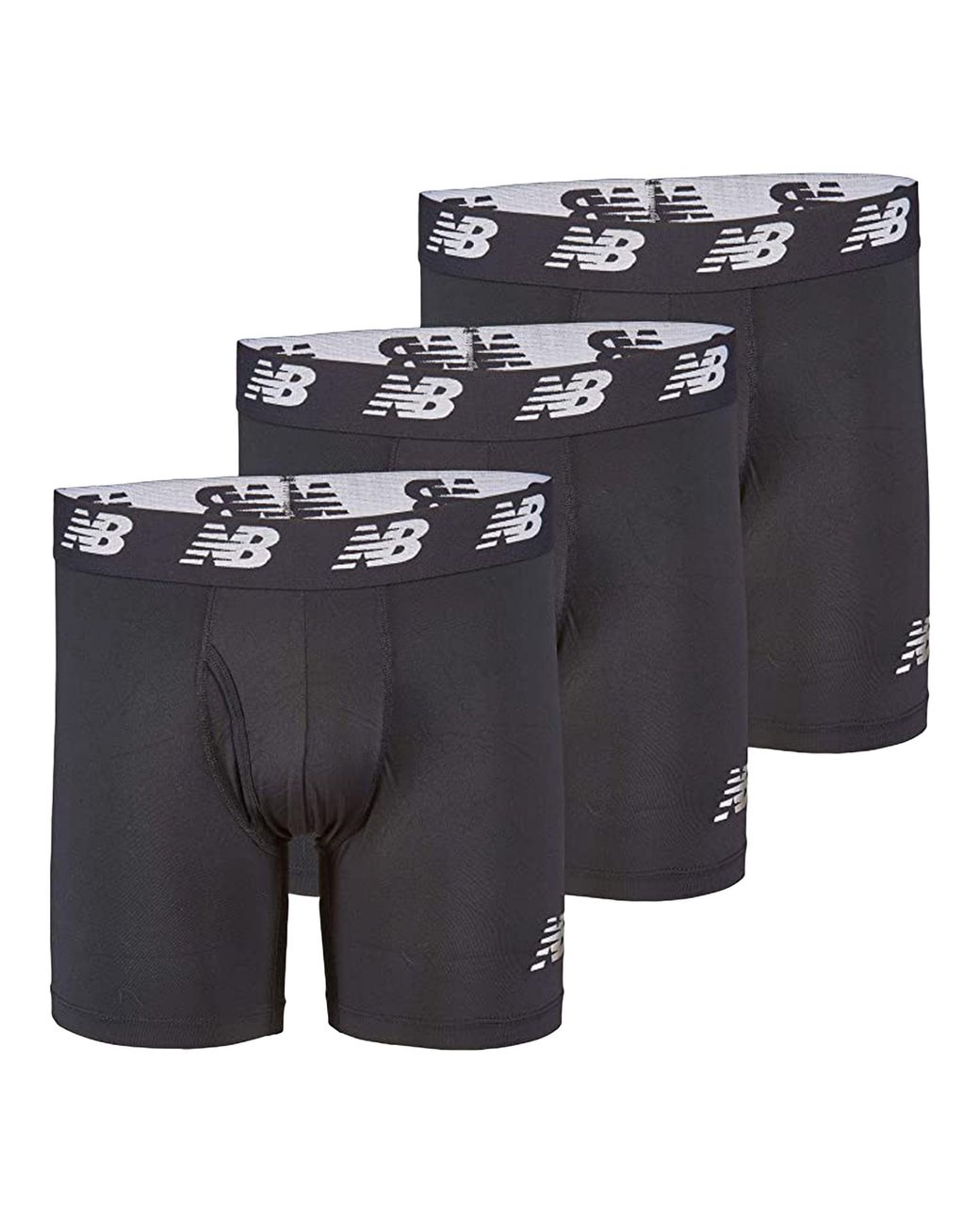 New Balance Premium 6 Inch Boxer Brief With Fly 3 Pack in Black for Men ...