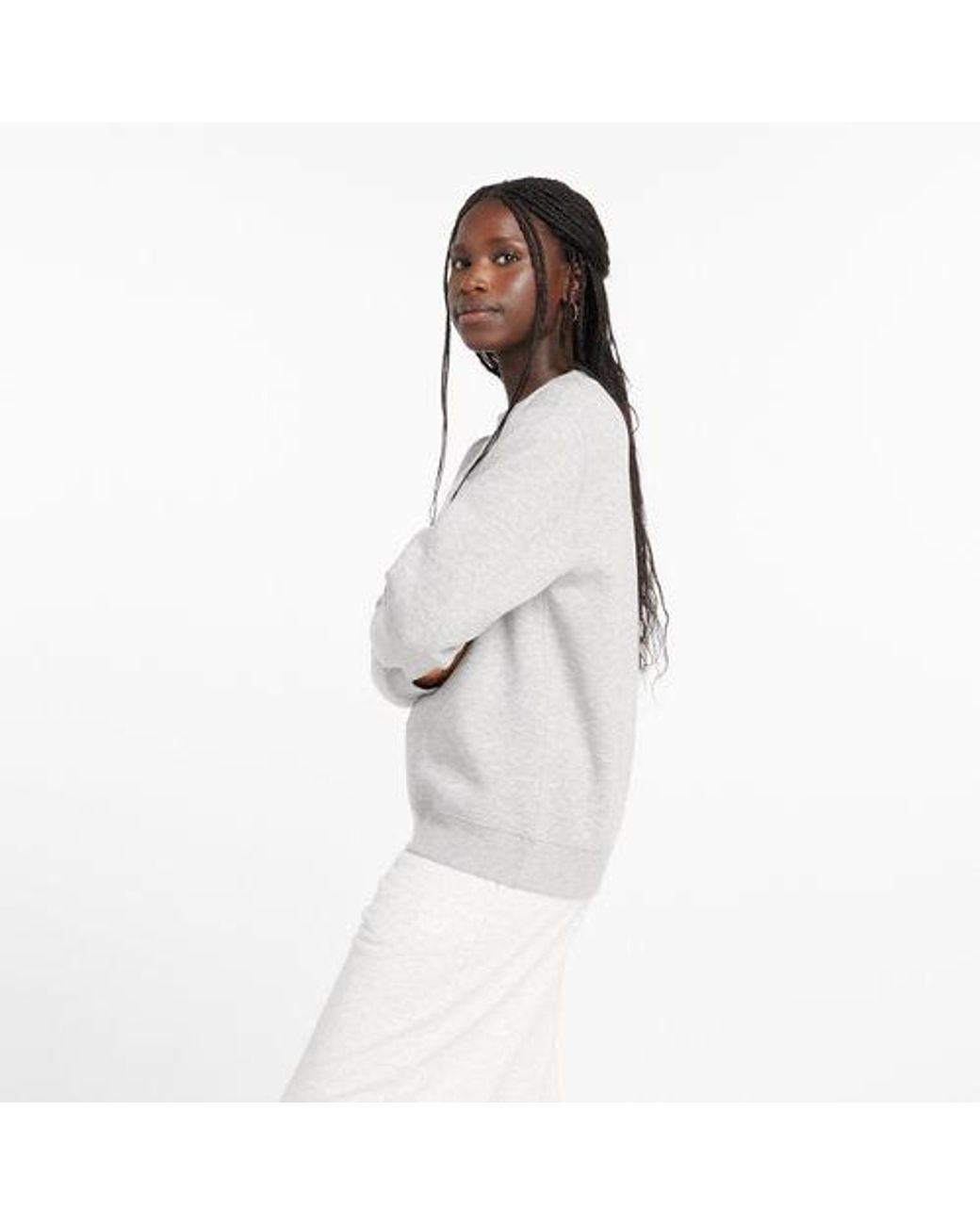 New Balance Gray Sport Fleece Logo Crew