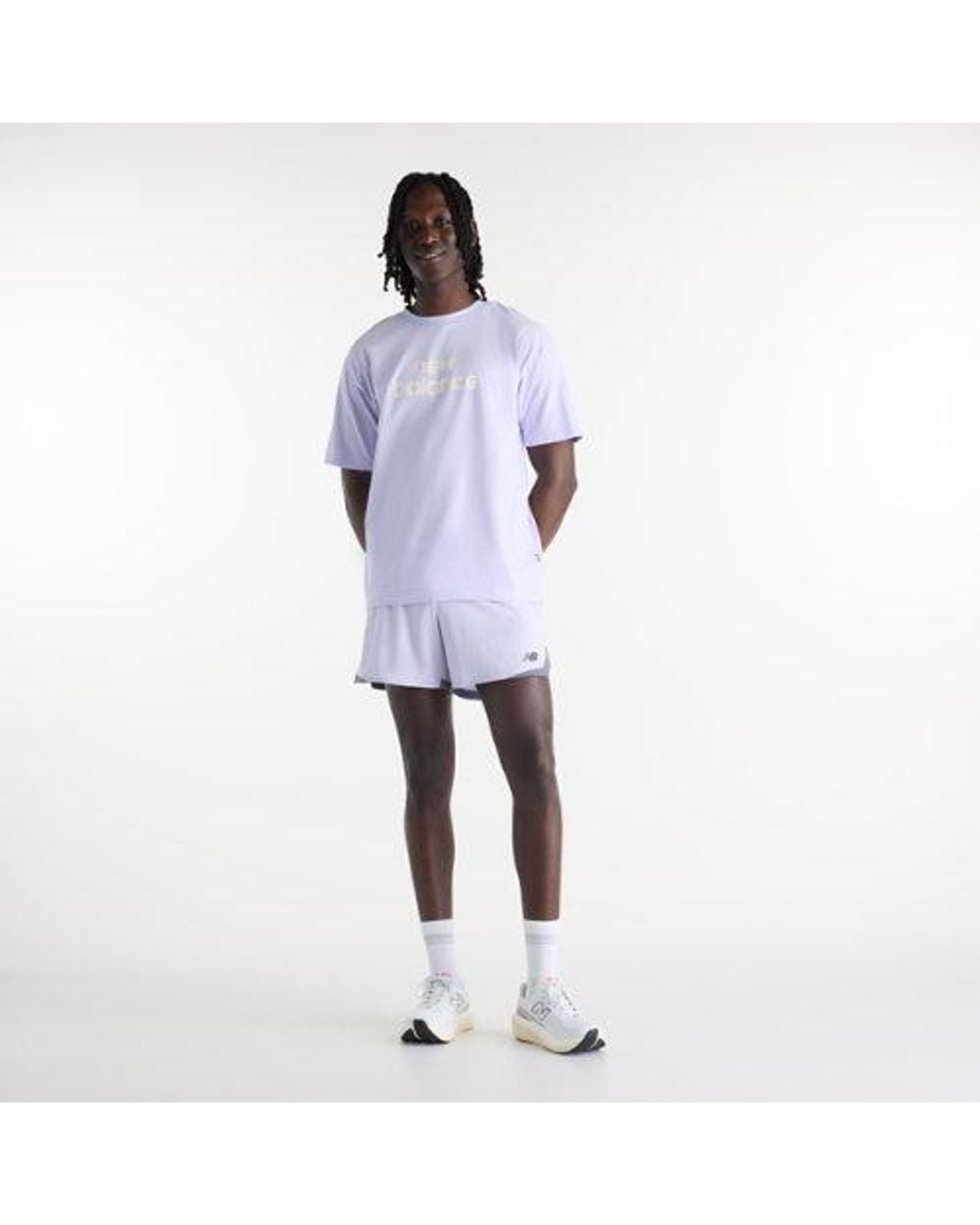 New Balance White Rc Essential Short 5" for men