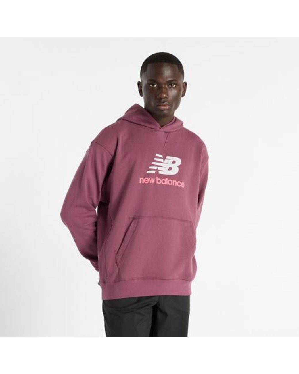 New Balance Sweatshirt Athletics French Terry Logo Hoodie in Purple for Men  | Lyst UK