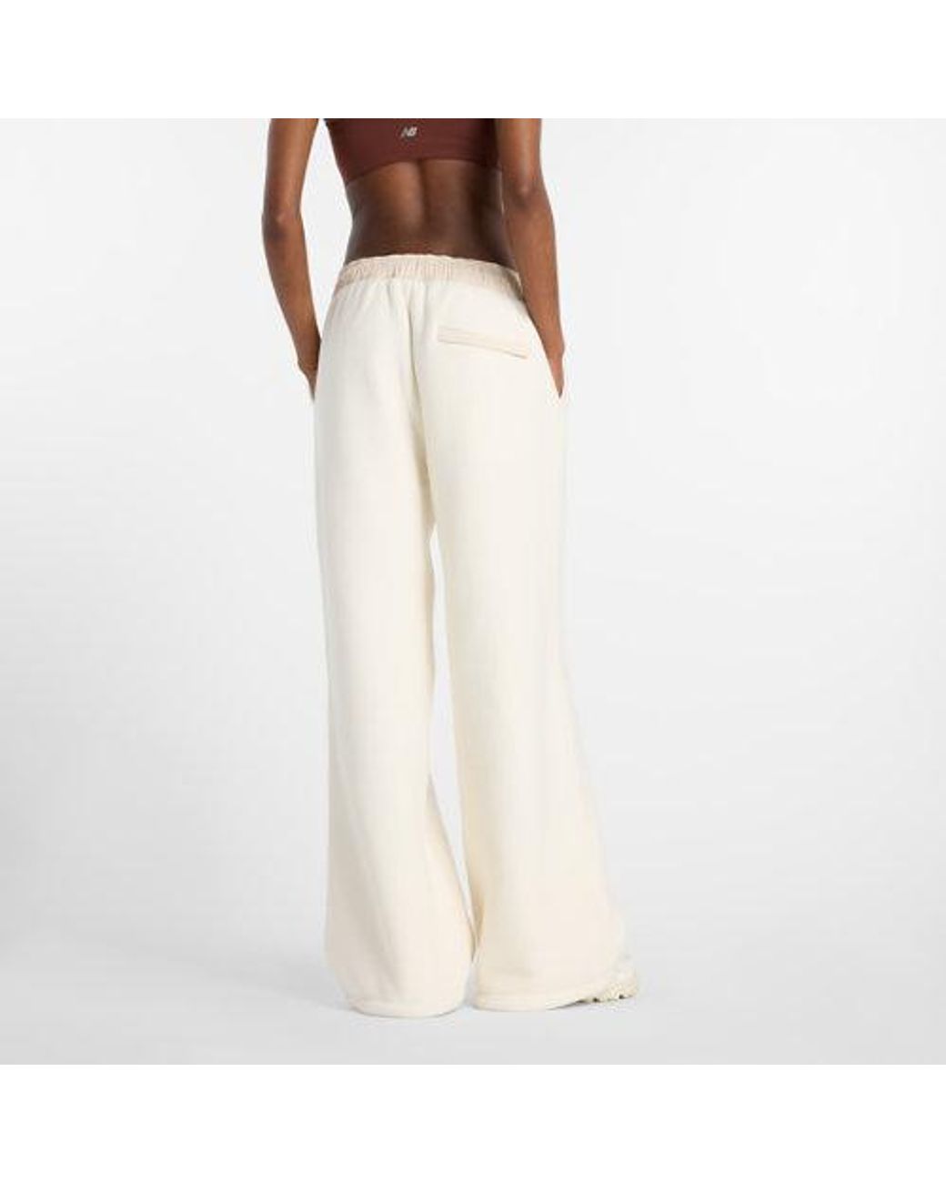 New Balance White High Pile Fleece Pant