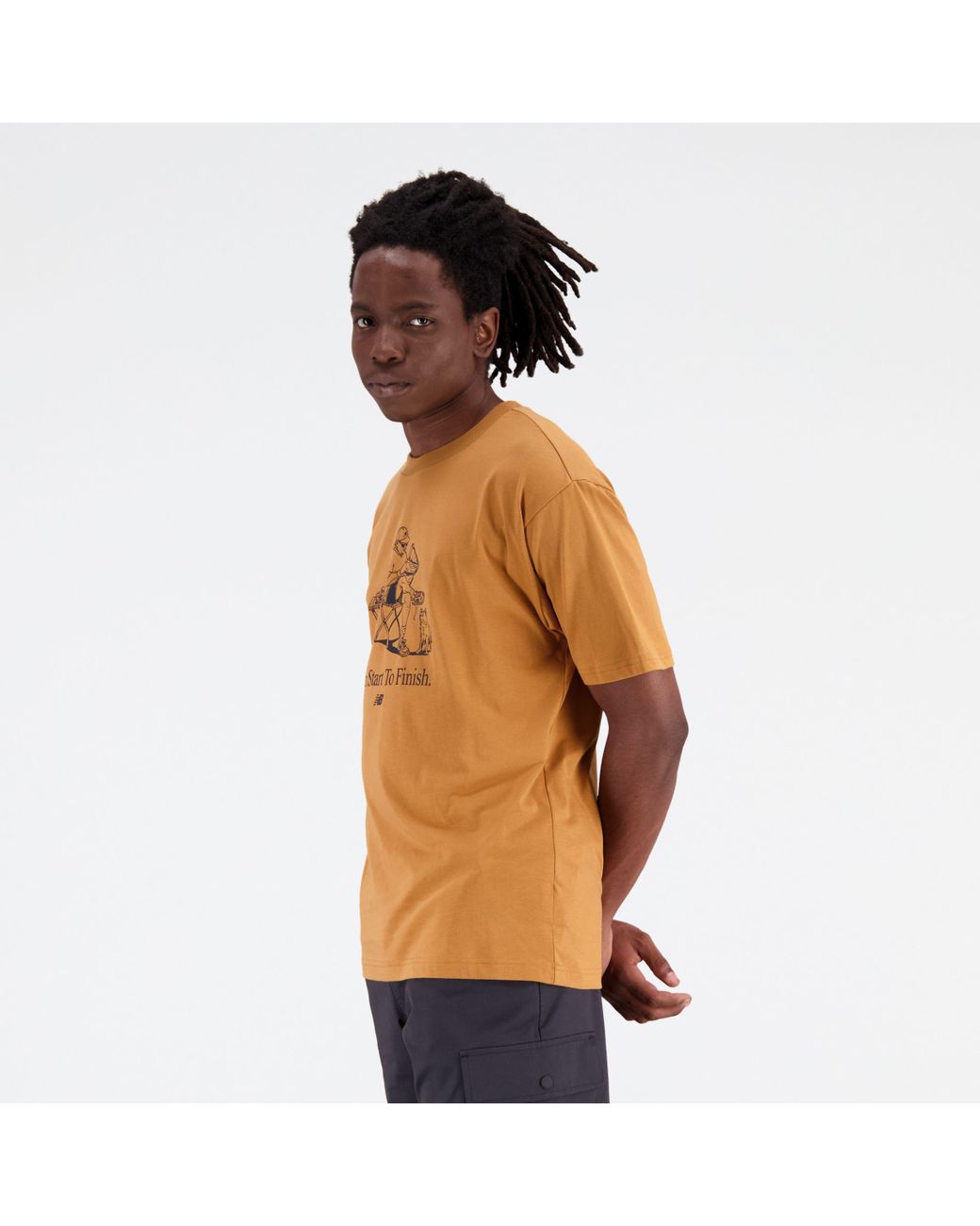 New Balance Essentials Cafe Grandpa Cotton Jersey T-shirt in Orange for Men  | Lyst UK