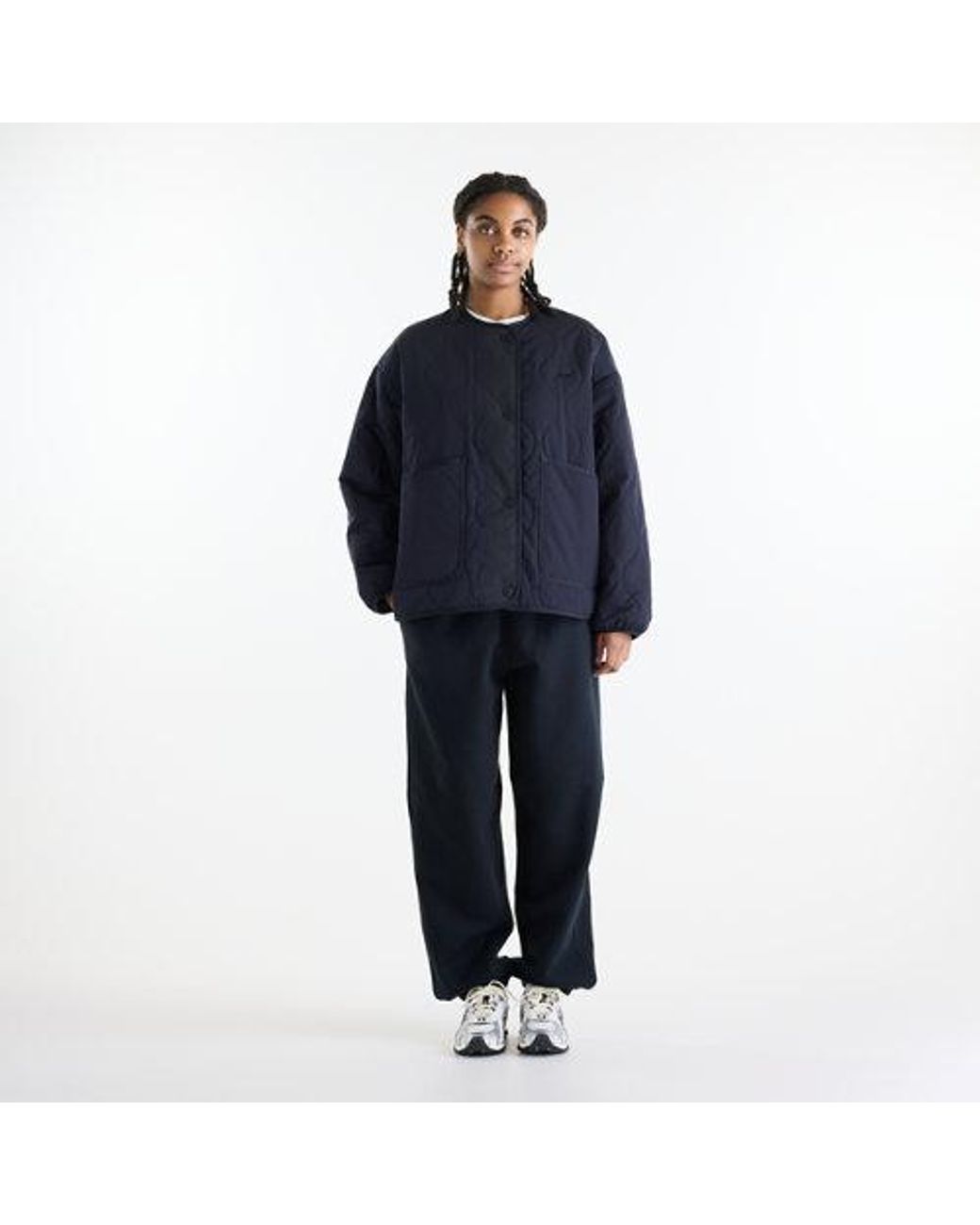 New Balance Blue Quilted Bomber