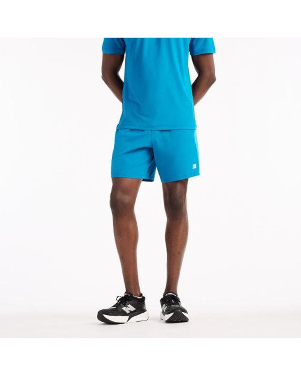New Balance Blue Sport Unlined Brand Graphic Short 7" for men