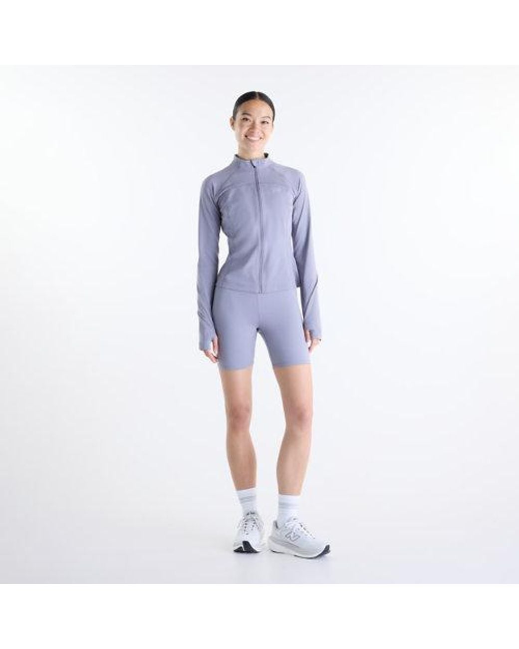 New Balance Blue Nb Harmony High Rise Short 6"