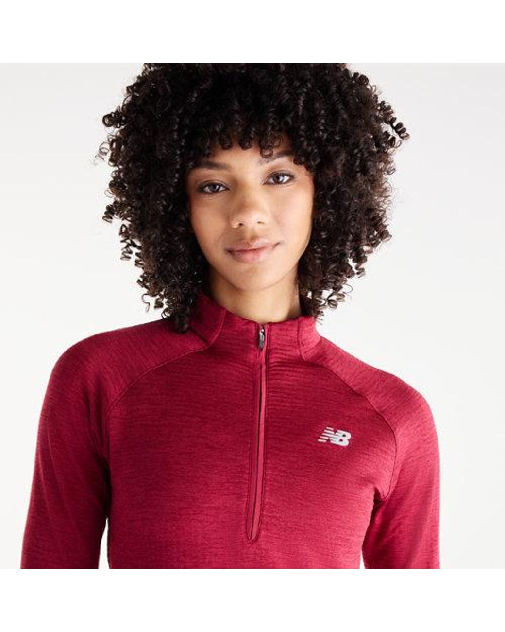 New Balance Red Rc Essential Heat Grid 1/2 Zip