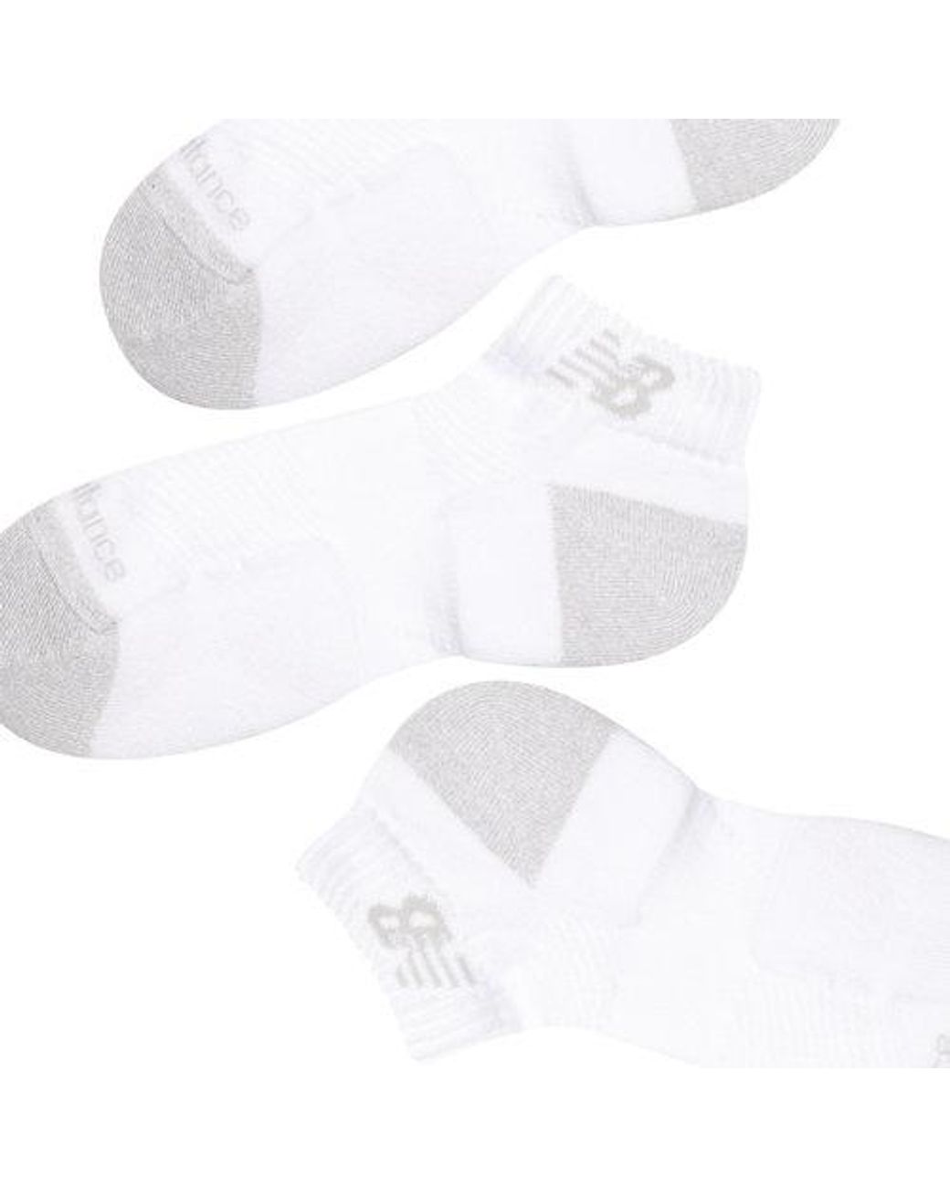 New Balance White Active Low Cut Socks 3 Pack