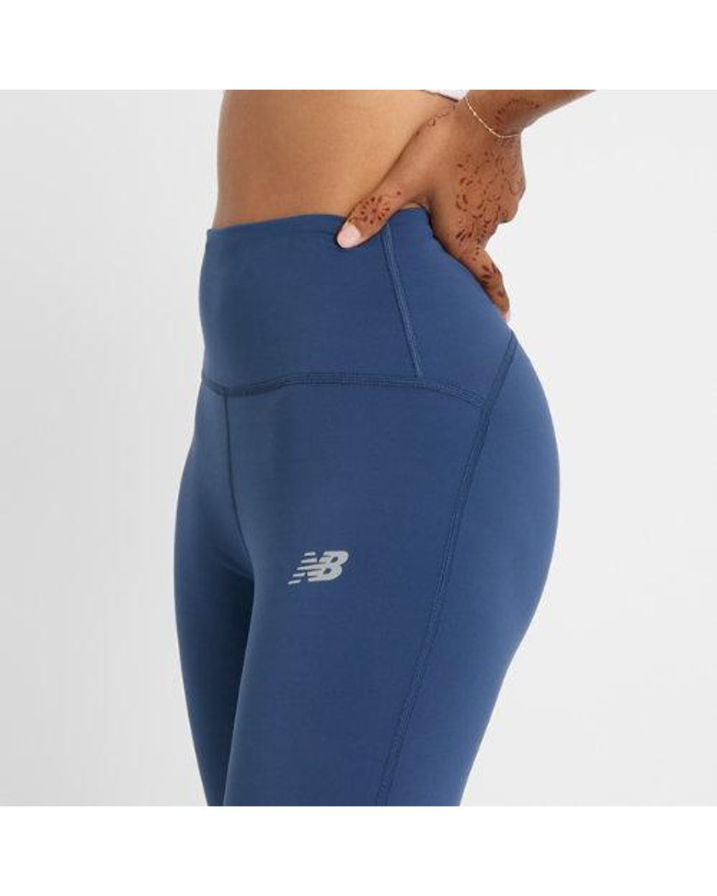 New Balance Blue Nb Sleek High Rise 27" Leggings