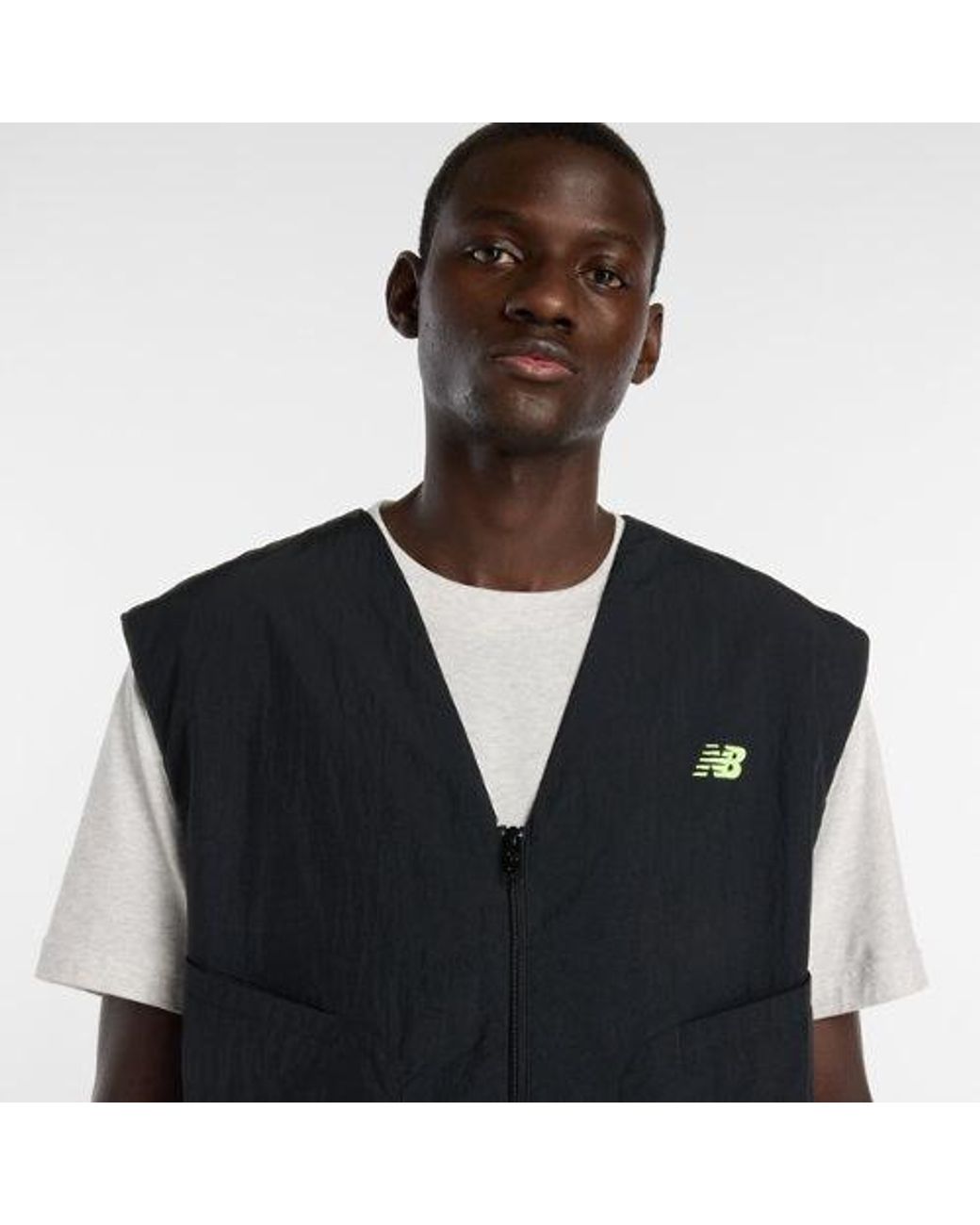 New Balance Black Castlefield Woven Vest for men