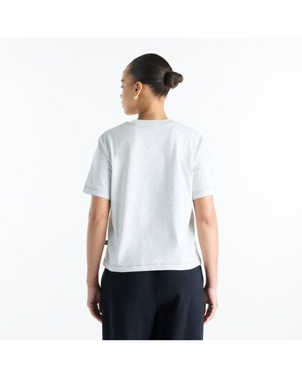 New Balance White Varsity Scholar Relaxed Hip T-Shirt