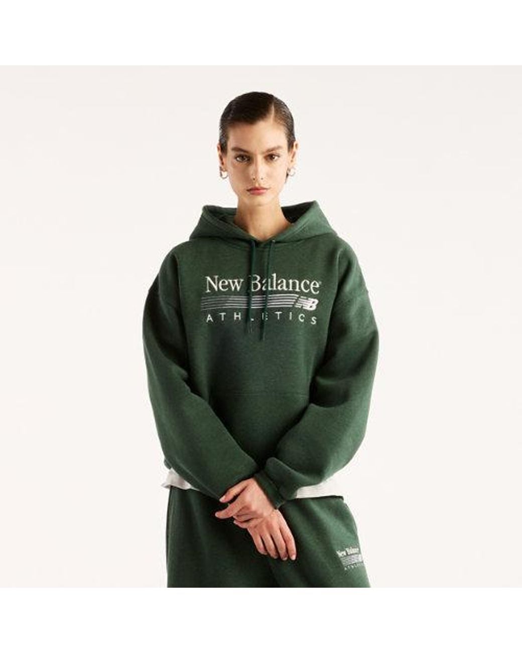 New Balance Green Trackside Fleece Hoodie