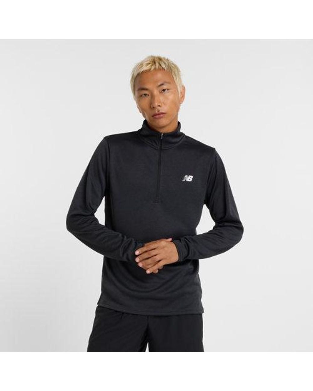 New Balance Black Sport Knit 1/4 Zip for men