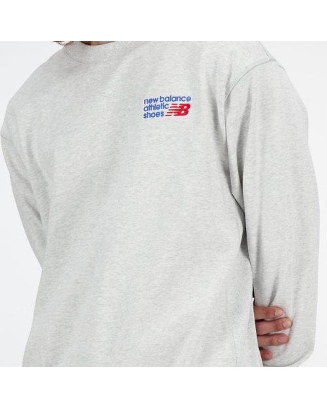New Balance Gray Athletics Premium Logo Crew for men