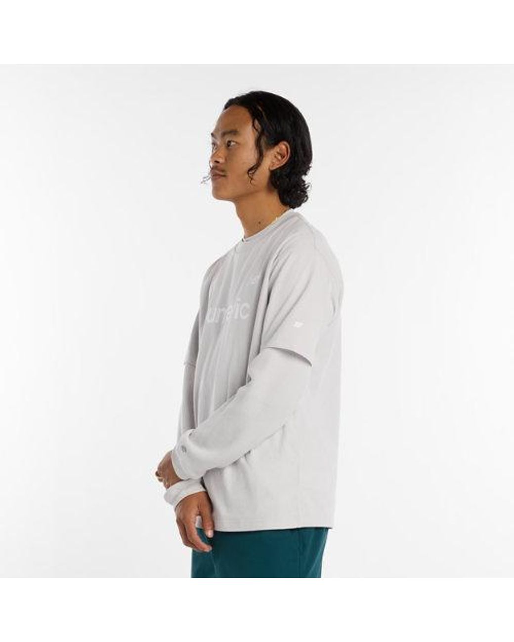 New Balance Gray Numeric Cotton T-Shirt for men
