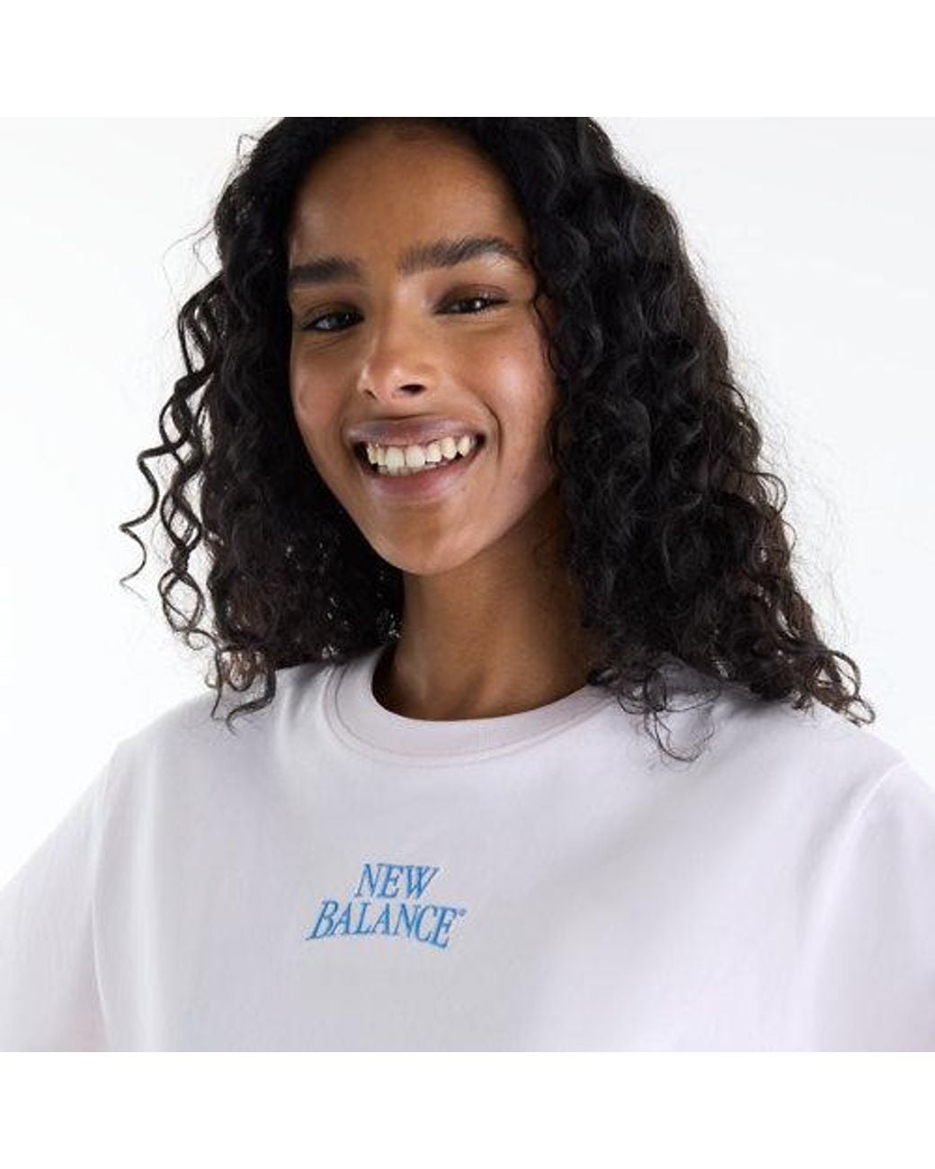New Balance White Sport Linear Graphic T-Shirt Dress