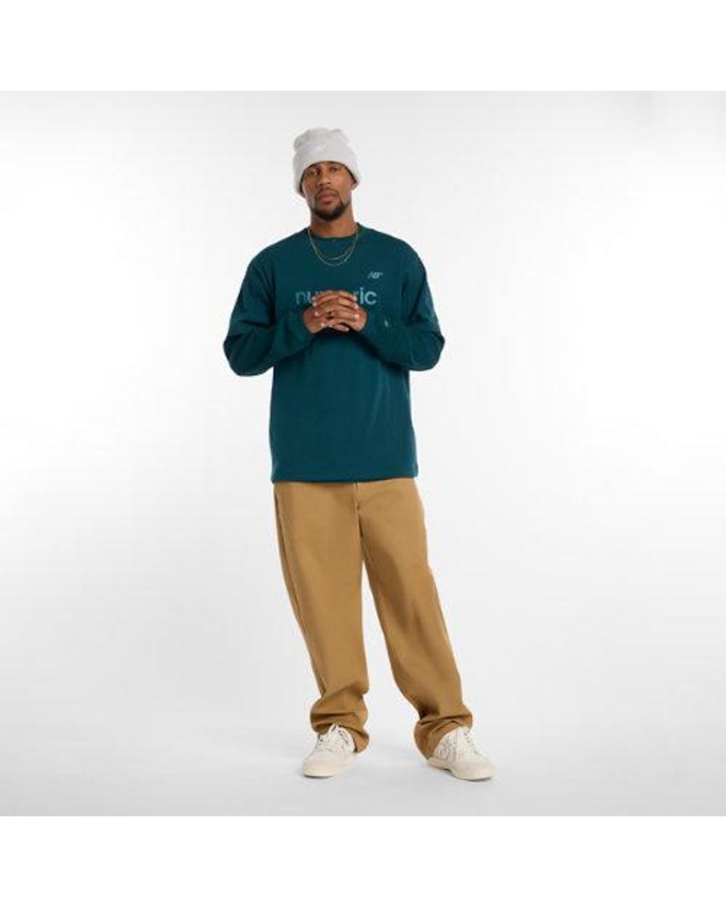 New Balance Green Numeric Cotton T-Shirt for men