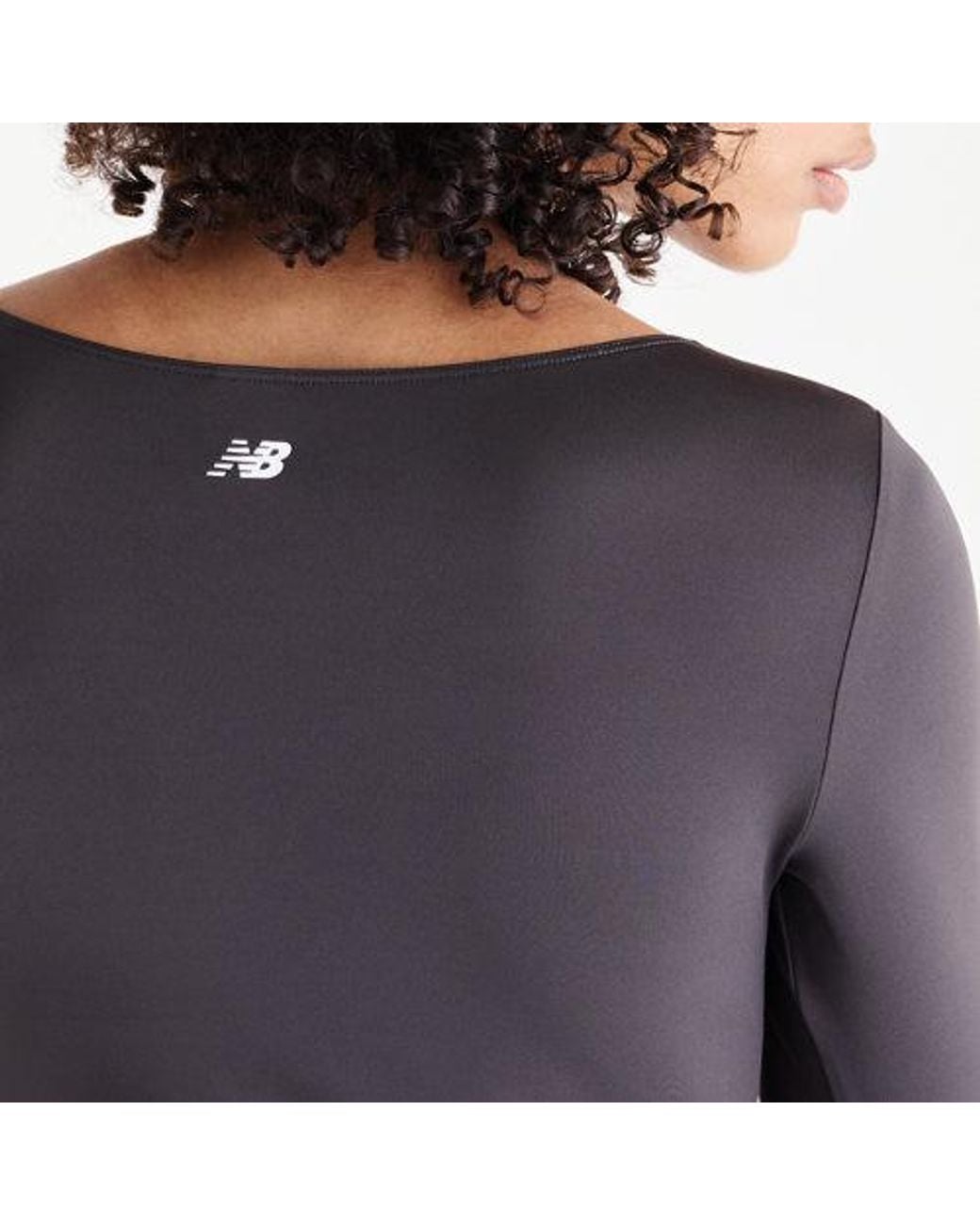 New Balance Gray Trackside Long Sleeve Bodysuit