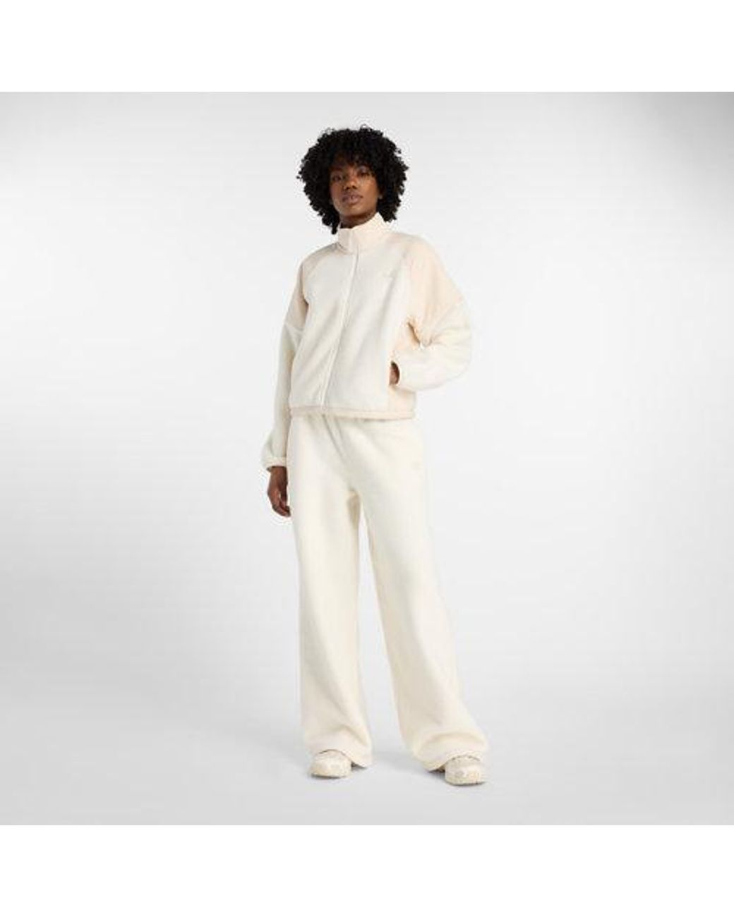 New Balance White High Pile Fleece Pant