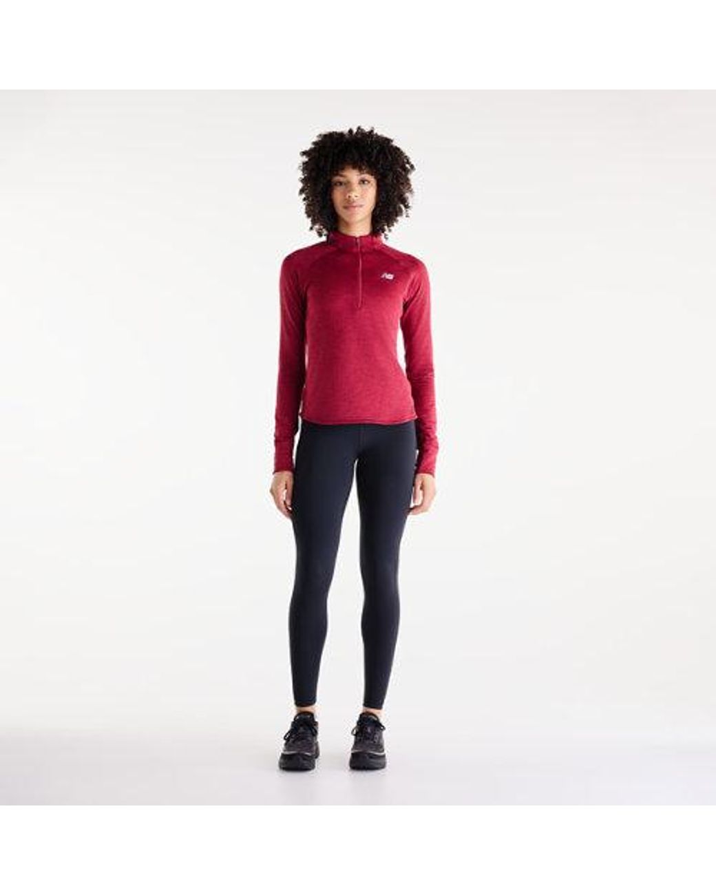 New Balance Red Rc Essential Heat Grid 1/2 Zip