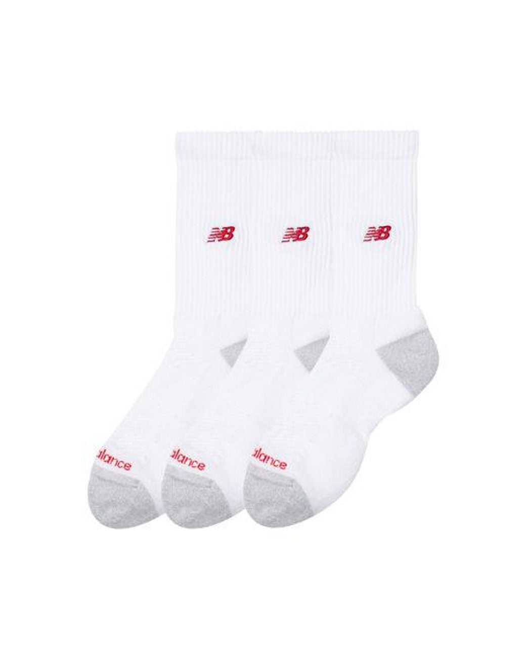 New Balance White Active Premium Crew 3 Pack Socks 3 Pack