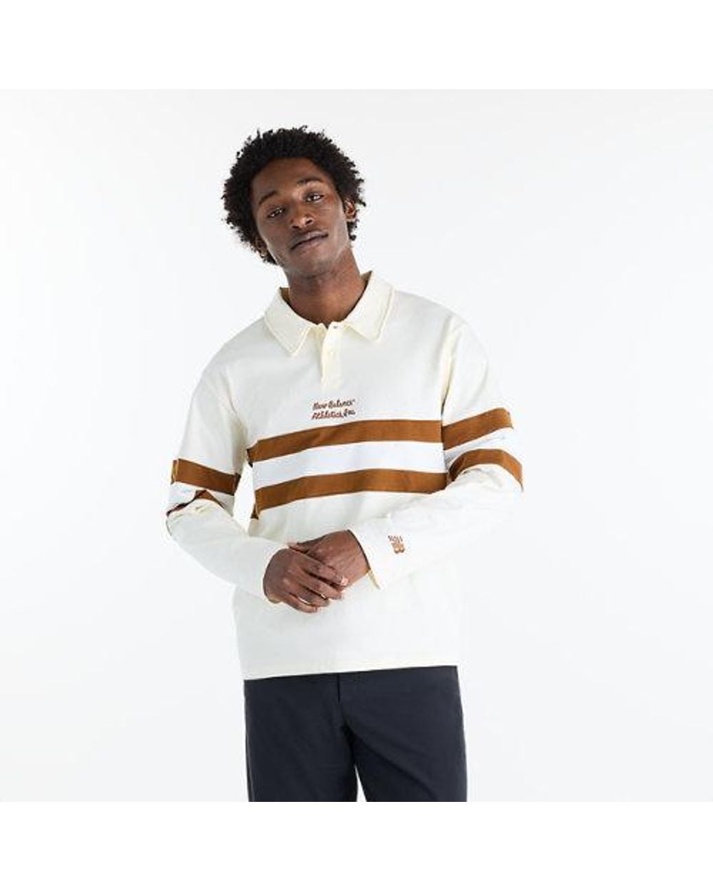 New Balance White Sport Legacy Rugby Shirt for men