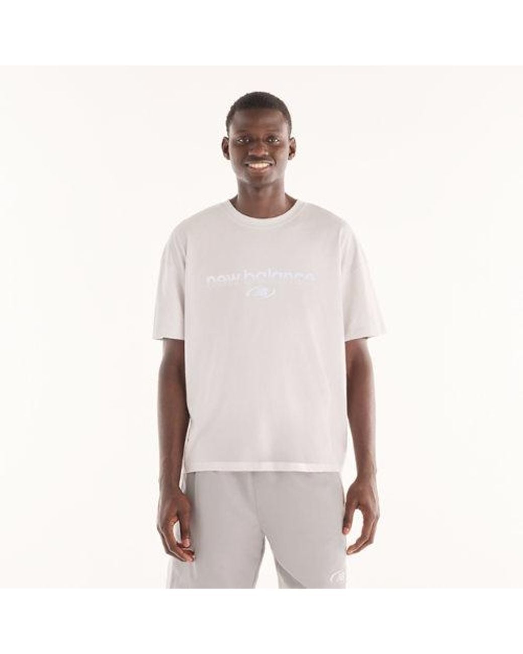 New Balance Gray Trackside T-Shirt for men