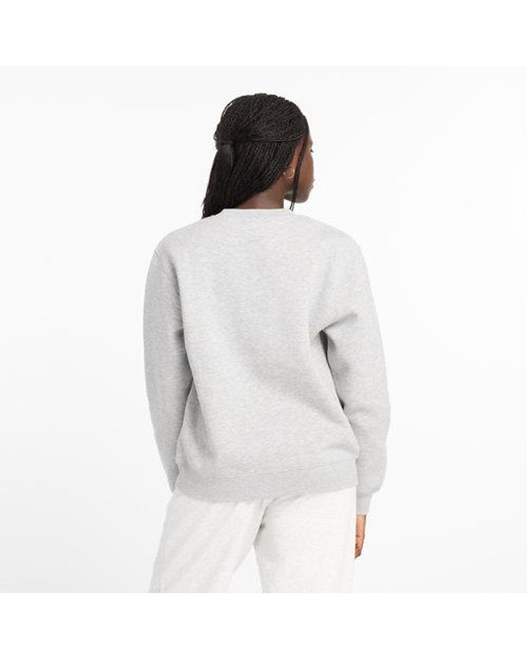 New Balance Gray Sport Fleece Logo Crew