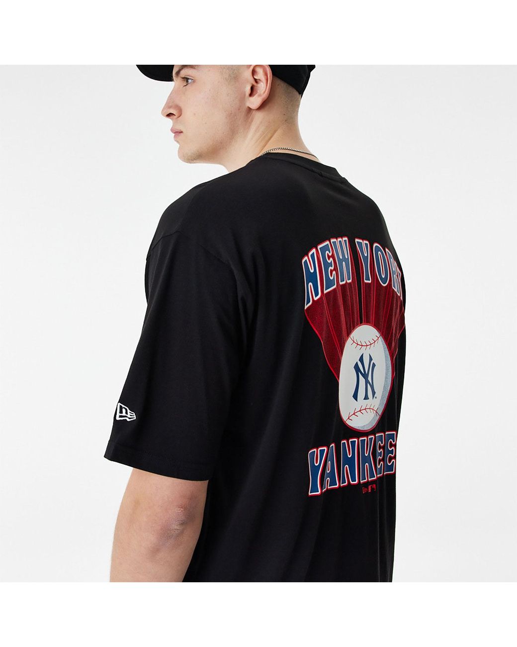 KTZ New York Yankees Baseball Graphic Oversized T-shirt in Black
