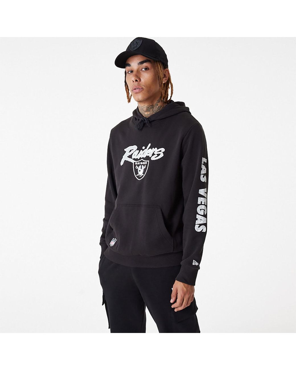 KTZ Las Vegas Raiders Nfl Team Logo Pullover Hoodie in Black for Men | Lyst  UK