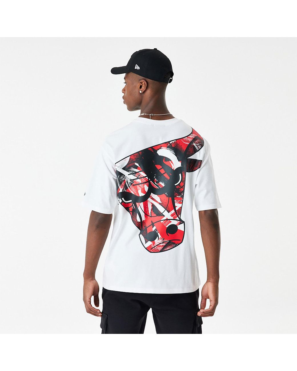 White New Era NBA Chicago Bulls Cut & Sew Oversized T-Shirt - JD