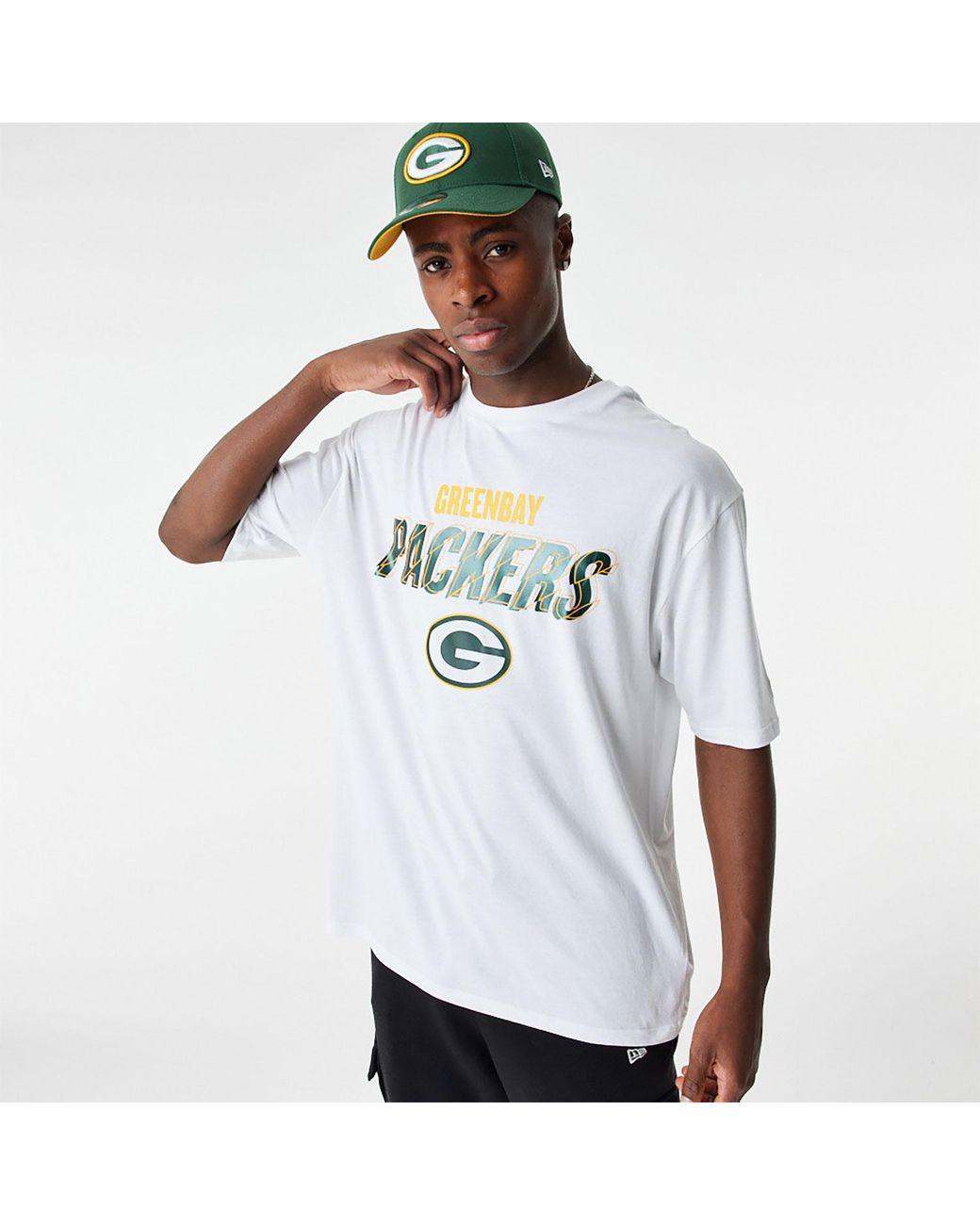 KTZ Green Bay Packers Nfl Script Graphic Oversized T-shirt in White for Men