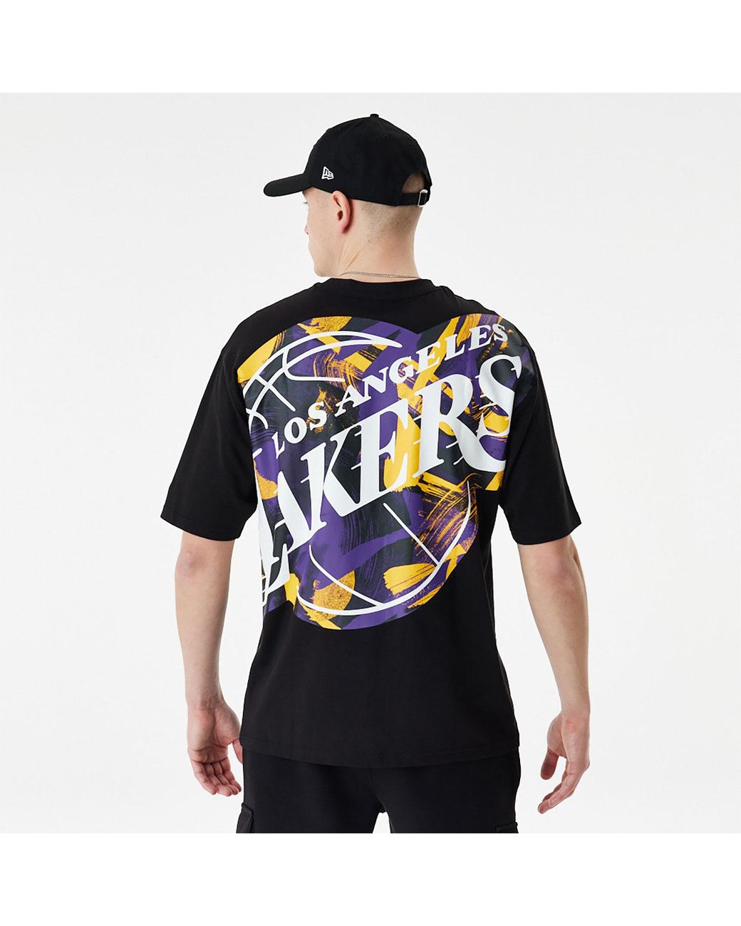 Los Anageles Lakers NBA Infill Logo White Oversized T-Shirt