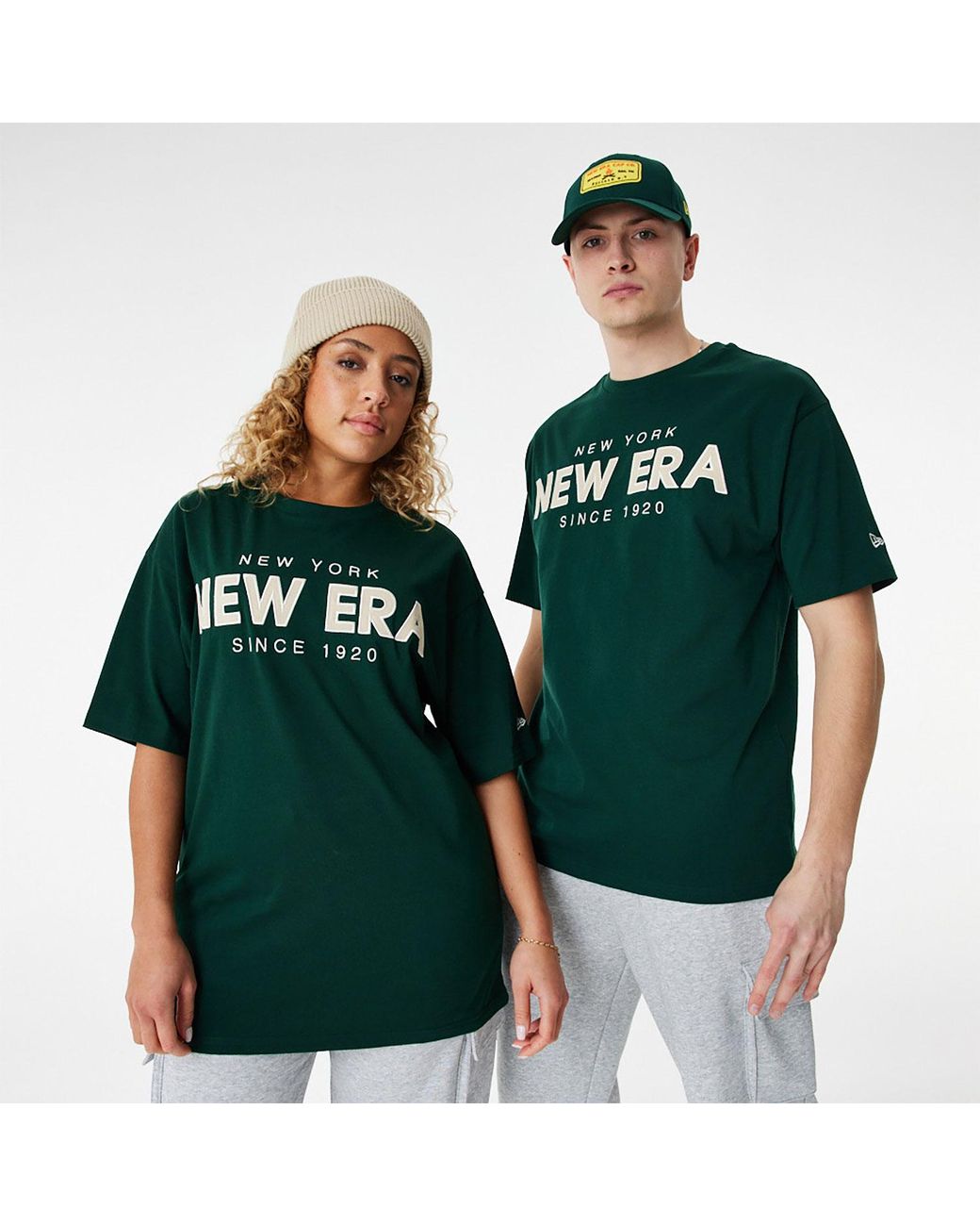 New Era Pinstripe Oversized Green T-Shirt