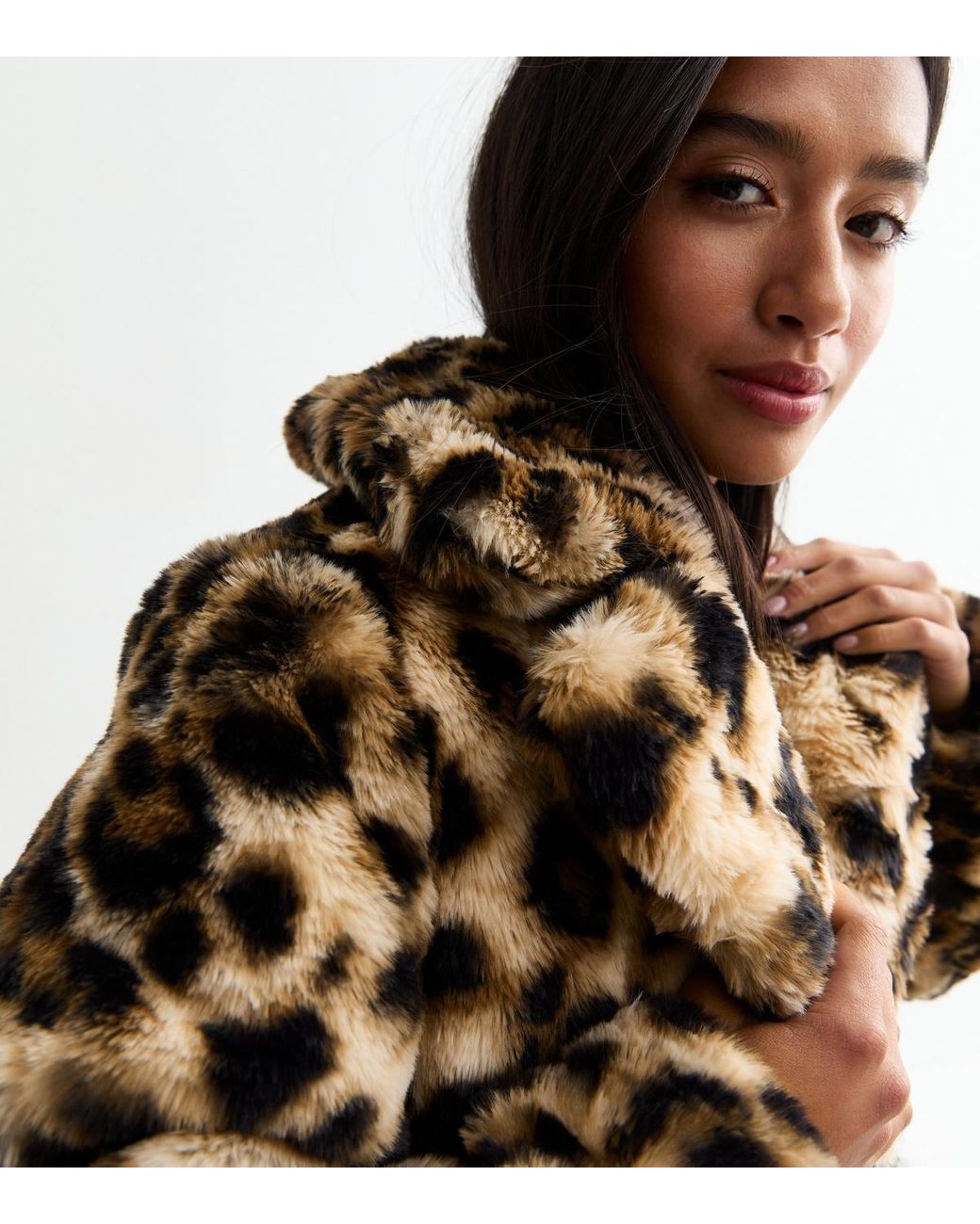 Womens Jacket Short Faux Fur Leopard Print Jacket Boohoo Women&