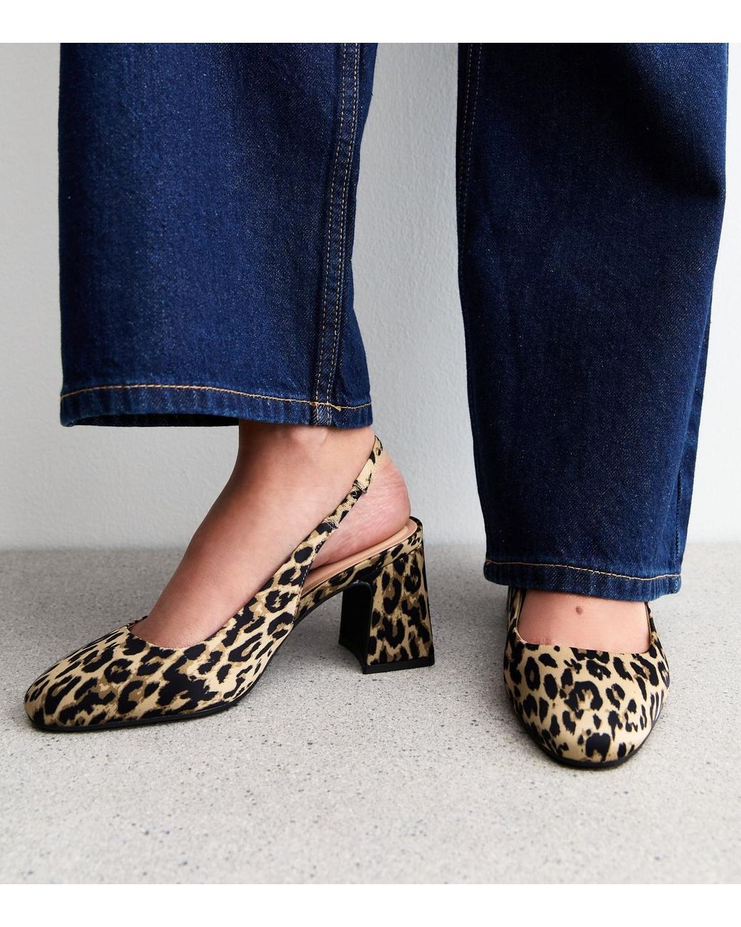 Slingback Leopard Courts New Look Wide Fit Leopard Print