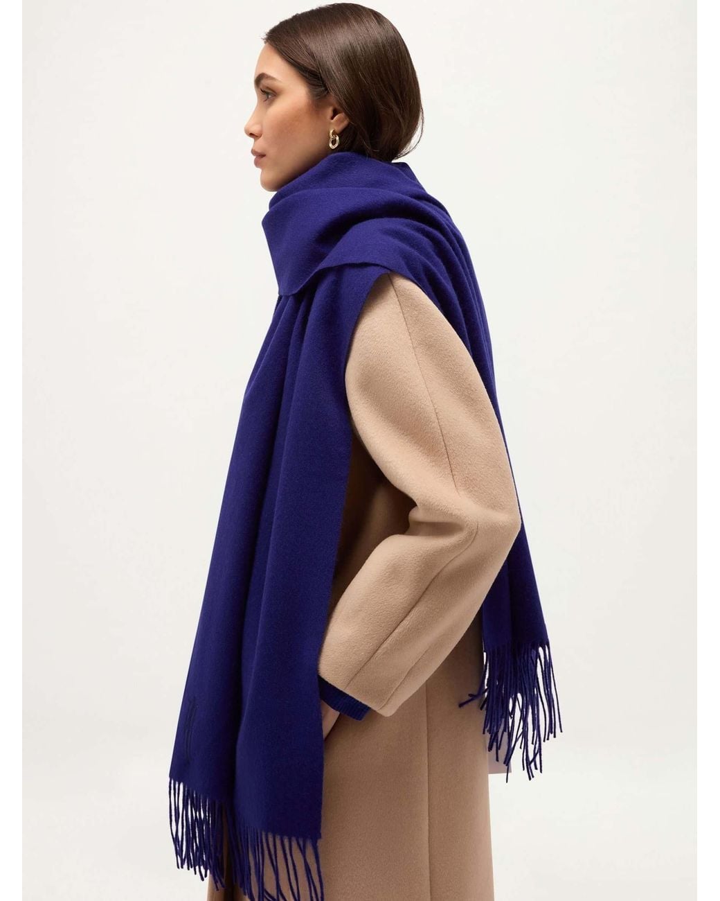 Hobbs Blue Emery Wool Scarf