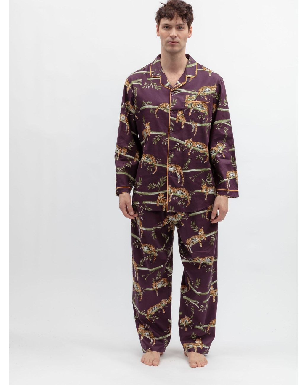 Cyberjammies Purple Leopard Print Pyjamas Set for men
