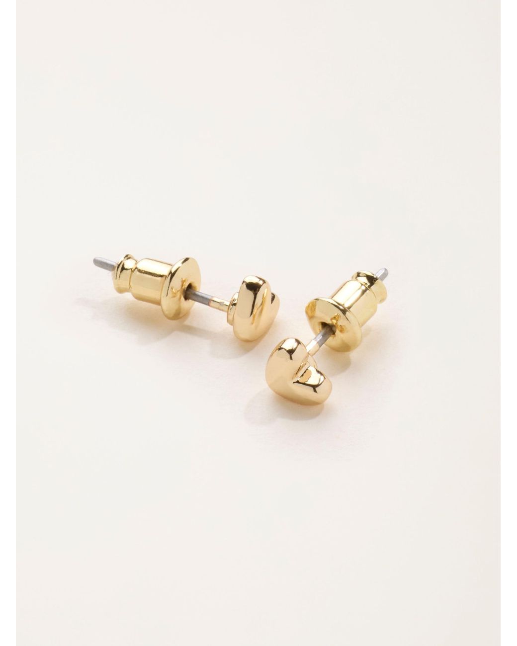 FatFace White Heart Stud Earrings