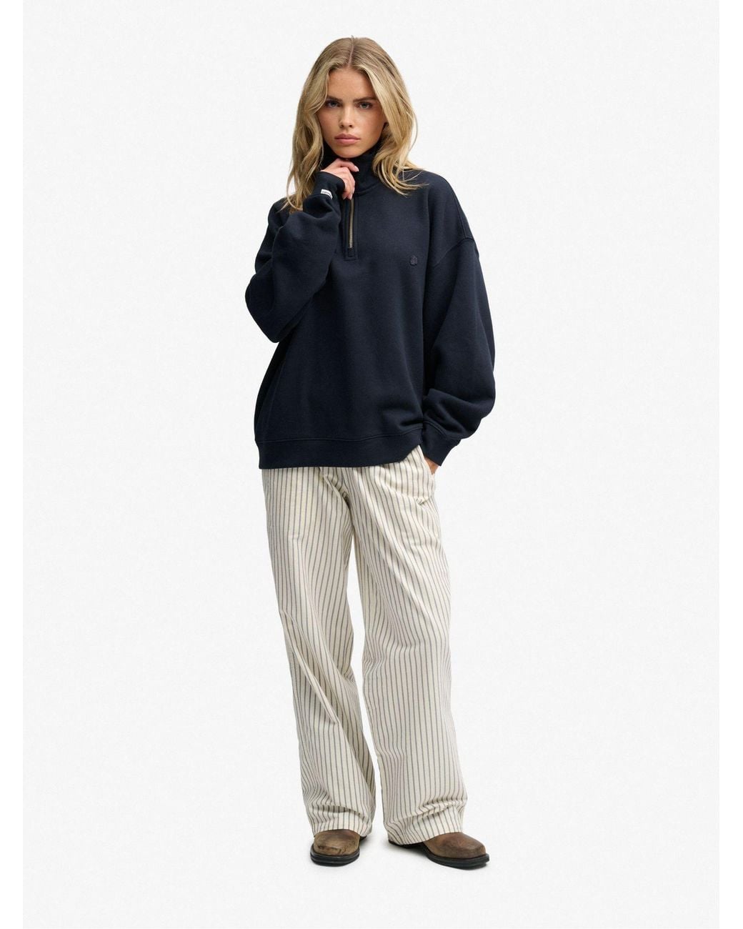 Superdry Blue Monogram Half Zip Sweat Top