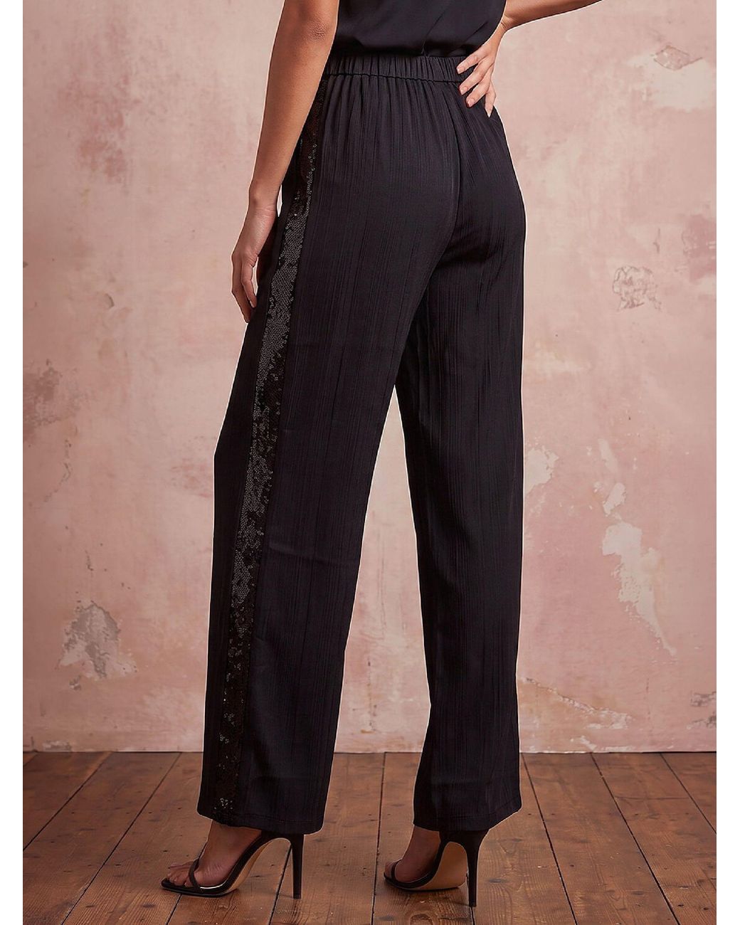 Roman Black Sequin Side Trousers