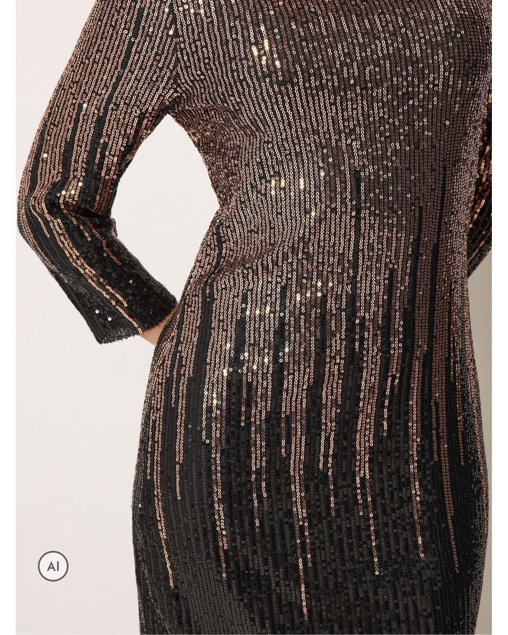 M Com Black Ombre Sequin Shift Dress