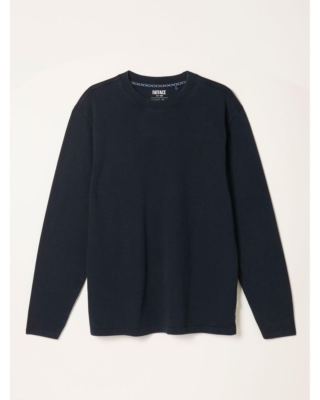 FatFace Blue Alton Long Sleeve Heavyweight Relaxed Fit T-Shirt for men