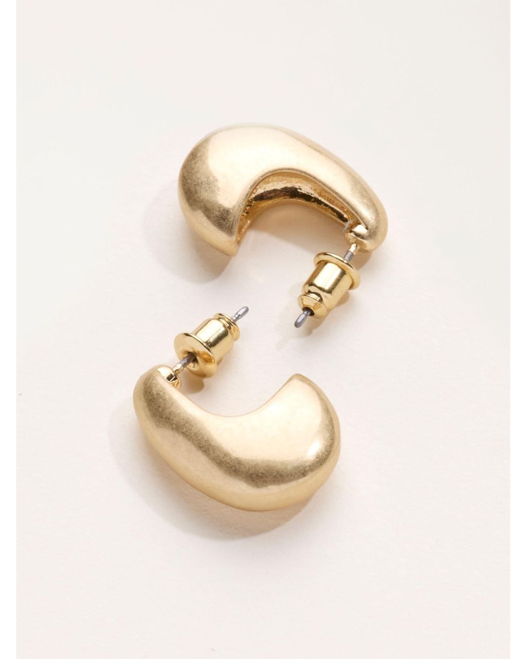 FatFace Natural Fatface Tone Brushed Hoop Earrings