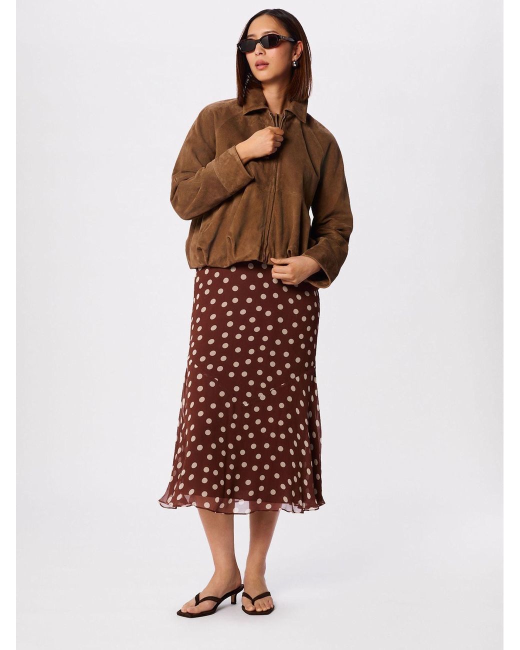 Whistles Red Petite Polka Dot Print Midi Dress